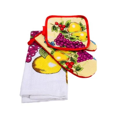 3pcs Kitchen PotHolder Set - Fruit and Vegetables Printed