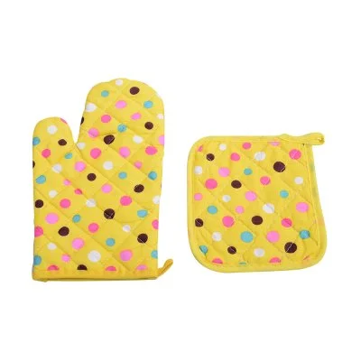 Printed Oven Mitt & Potholder, 2pc Set