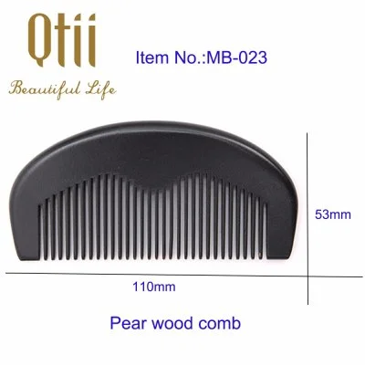 Natural Pear Wood Hair Comb Paint by Black Color in Size 11x5.3cm