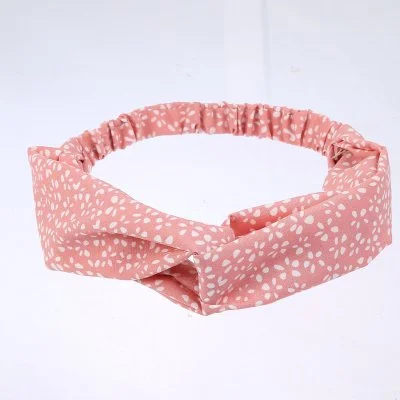 Head Band Women Vintage Flower Classic Elastic Criss Cross Head Wrap Length 27cm