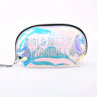 Holographic Makeup Bag Iridescent Waterproof Organizer with Shell Shape