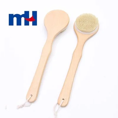 Natural Boar Bristles Wood Long Handle Bath Brush, Body Brush for Wet or Dry Brushing, 40*11cm