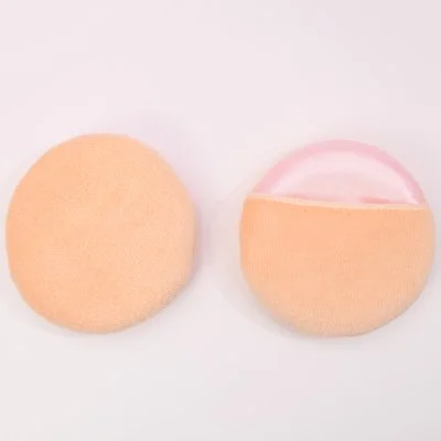 Hand Inserted Velour Makeup Powder Puff Pad Soft Sponge Round Shape 8.5*1.9cm