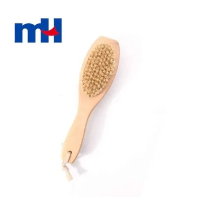 Double Side Natural Boar Bristles Wood Short Handle Brush for Bath, Wet or Dry Brushing, Body Brush for Exfoliation, Cellulite Treatment, 22*5.5cm