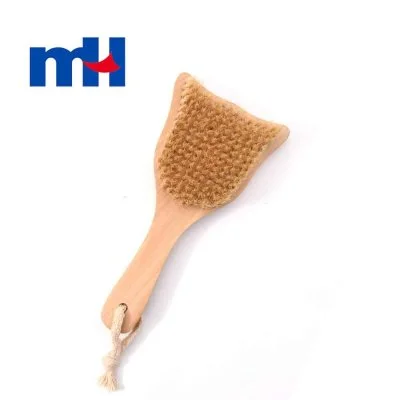 Natural Boar Bristles Wood Short Handle Brush for Bath, Wet or Dry Brushing, Body Brush for Exfoliation, Cellulite Treatment, 21*10cm