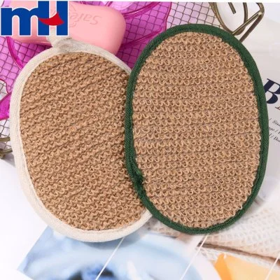 Natural Body Exfoliating Brown Ramie Bath Glove Scrubber Pad Manufacturer 5105-1007