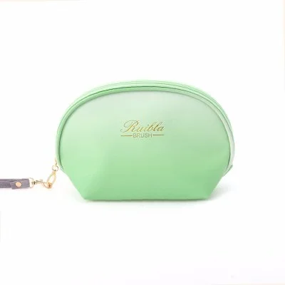 PVC Shell Makeup Bag Half-Moon Shape Travel Cosmetic Beauty Bag