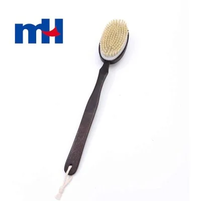 Natural Bristles Double Side Shower Brush with Long Handle for Back Scrubber, Wooden Massage Brush, 42*7cm